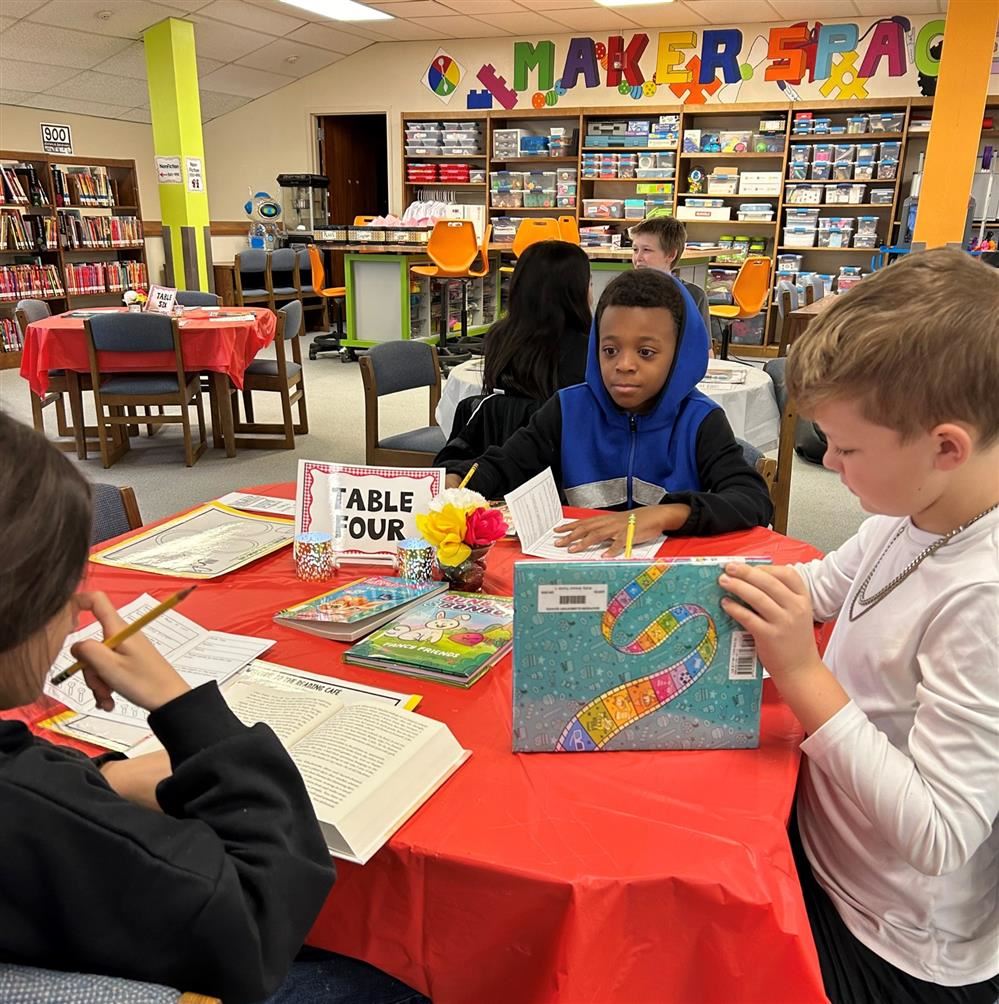 students reading books